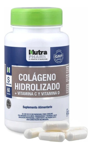 Nutra Pharm Colágeno Hidrolizado 60 Cápsulas Sin Sabor