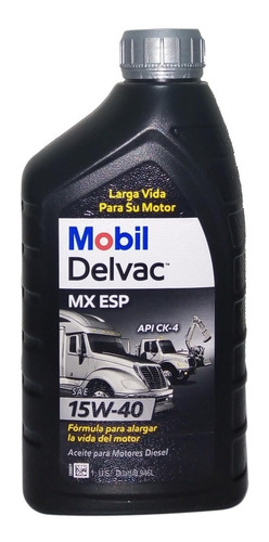 Aceite Motor Diesel 15w40 (946 Ml) 1 Cuarto Mobil Delvac