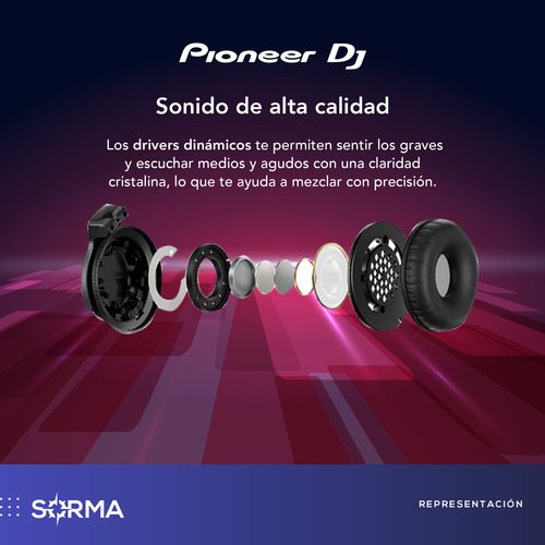 Imagen 5 de 8 de Auriculares Pioneer Hdj-cue1 Negro Flexible Resistente