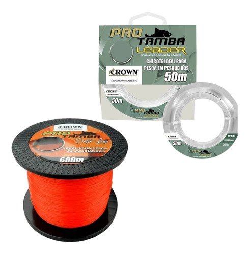 Kit Linha Pro Tamba 0,40mm 600m + Lider C/ Fluorcarbono 0,52