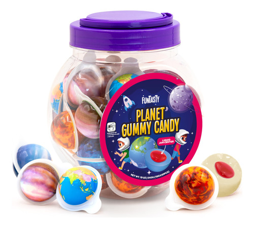Funtasty Planets Gummy Balls Candy Con Centro De Mermelada,