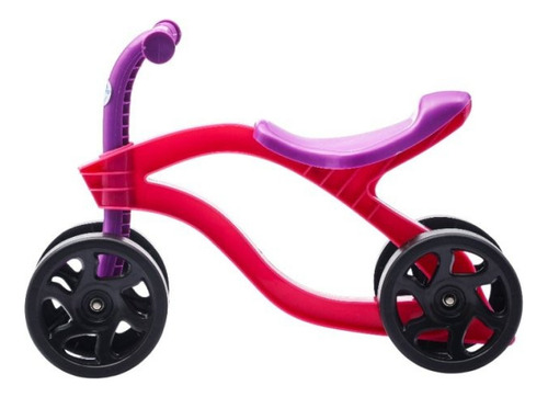 Bicicleta De Equilíbrio Infantil Futurista Sem Pedal 4 Rodas Cor Rosa