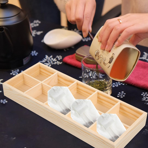 Caja De Madera Para Almacenar Bolsitas De Té Con Compartimen