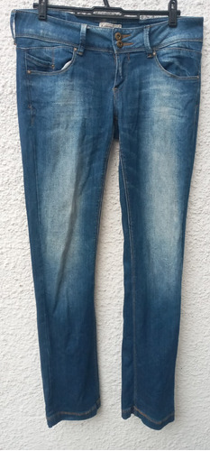 Pantalón Jean Dama Elastizado Azul Bershka Talle 40.