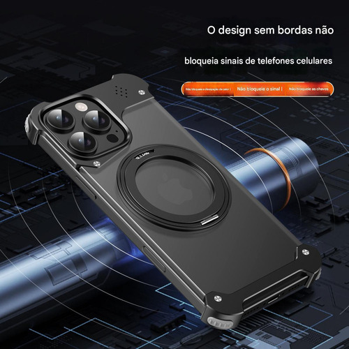 Cnn Capa Para iPhone 15 Pro, Max Sem Moldura Metal Magsafe