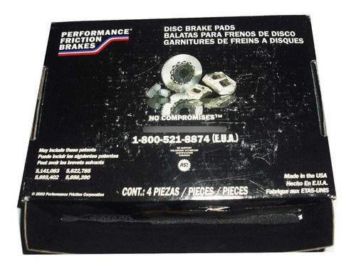Imagen 5 de 5 de Remate Performance Friction Balatas Del Charger 300c V6