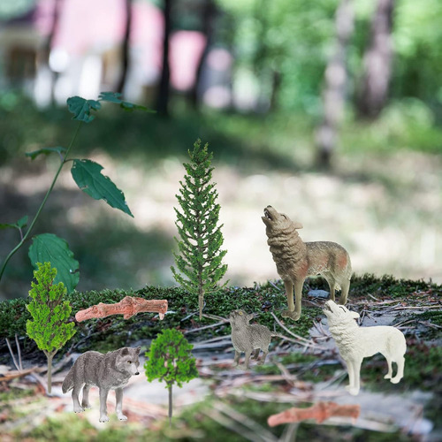 Sratte 26 Piezas Figuras De Lobo Del Bosque Juguetes Figuras