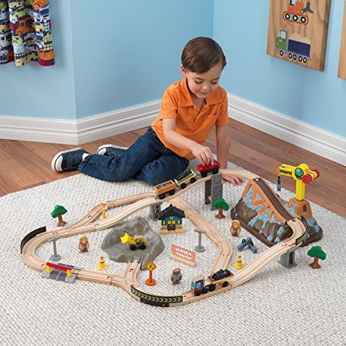 Juego De Tren De Construccion Superior Kidkraft, 61 Piezas