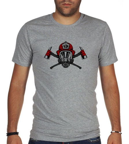 Remera De Hombre Mascara Bombero Fuego Rescate