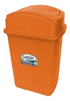 Comprar Bote Basura Naranja Plástico Tapa Balancín  65 Litros