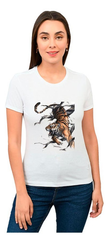 Playera Tigre Mujer Animales Diseño 117 Playeras Beloma