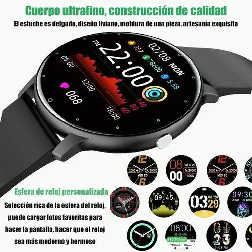 Imagen 4 de 9 de Reloj Inteligente Zl02 1.28'' Pantalla Táctil Bluetooth