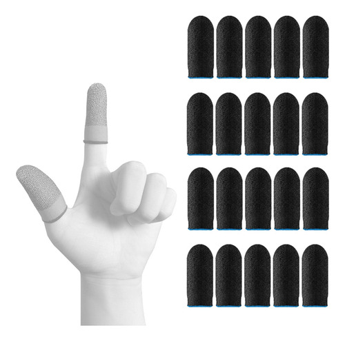 20 Piezas Gaming Finger Sleeves Gamer Thumb Protector Azul