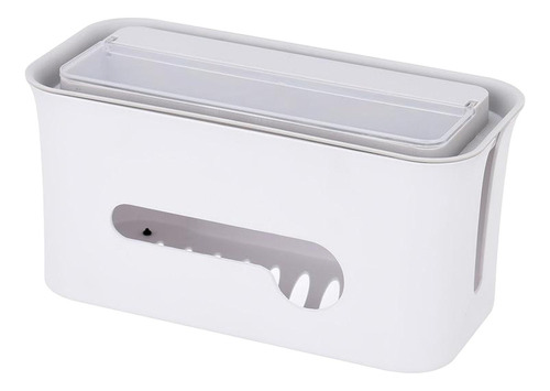 Cable Organizador Caja Escritorio Almacenamiento Blanco