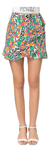 Falda Ajuste Lateral Naranja Mujer Fashion's Park