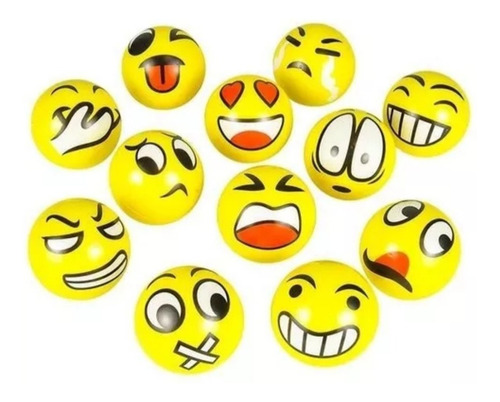 Pelotas Antiestres De Emoticones Pack Por 12 Unidades Varios