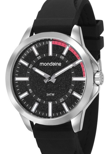 Relógio Mondaine Masculino Silicone Preto 99343g0mvni1