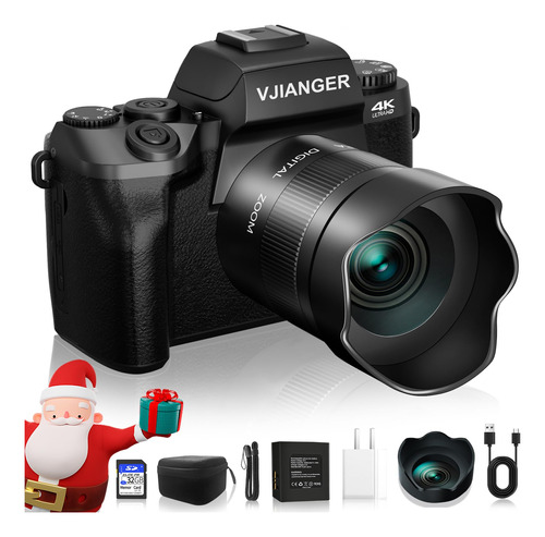 Camara Digital Vjianger 4k Vlogging Camara De 64mp Sin Espej