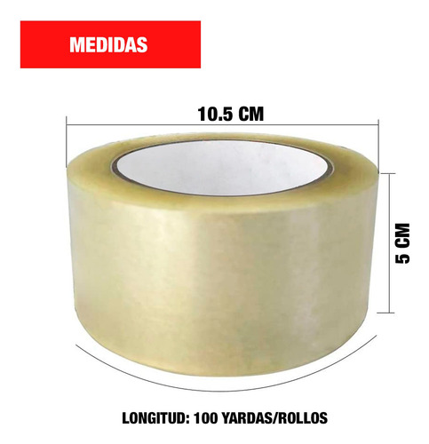 Cinta Embalaje 100 Yardas X24 Adhesivo Resistente Multiusos