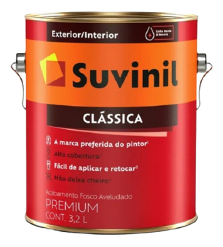 Tinta Para Parede Azul Suvinil Clássica 3,2l Premium