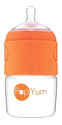 Popyum Biberón Anticólico Para Mezclar Fórmula 5oz/150ml 1pz Color Naranja Transparente