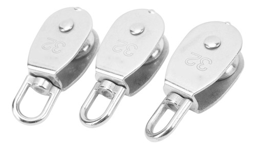 Polea Giratoria, 3 Piezas, Bloque De Acero Inoxidable M32, 2