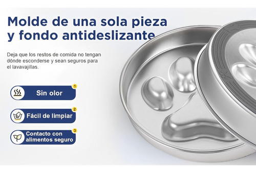 A Plato De Alimentación Lenta Comedero Perro Acero Y