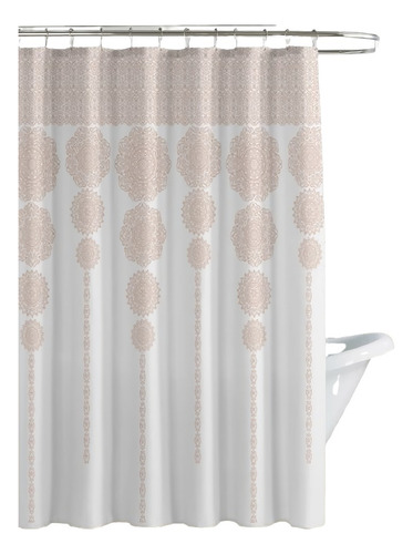 Cortina De Baño Floral Impermeable 180x180 Catana Home 50105 Color Diseño 5