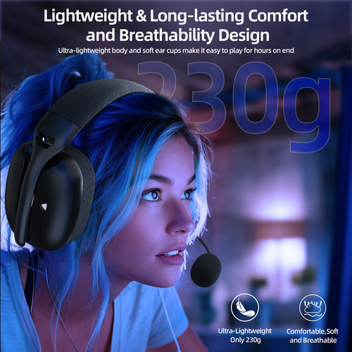 Auriculares Inalámbricos Para Juegos Attack Shark L80 Pro Color Negro