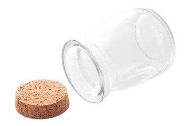 Imagem 2 de 3 de .20 Potes Vidro Com Tampa Rolha Cortiça 100ml Lembrancinha