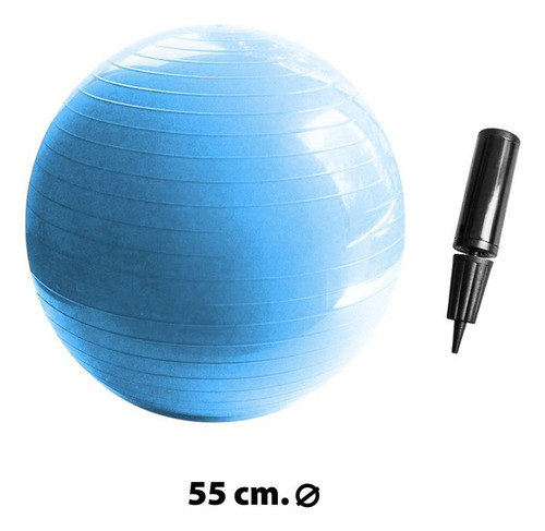 Pelota De Pilates Yoga 55cm + Inflador Fitness Rehabilitac.