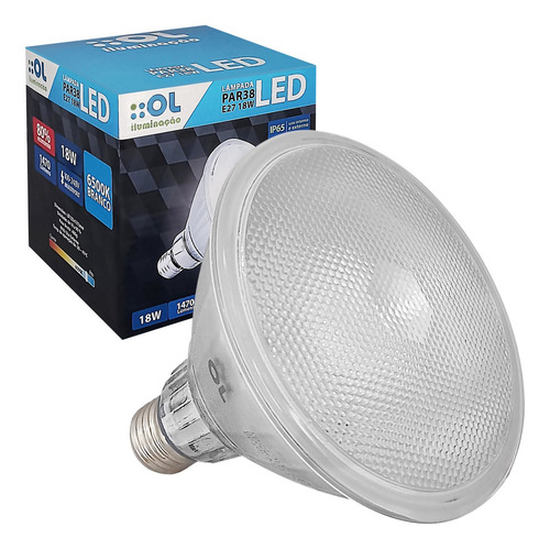 Lâmpada Par38 Led 18w 127/220V E27 Cob Branco Frio 40 Peças Luz Branco-frio 127/220v