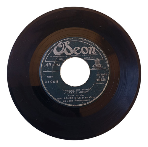 Vinilo Single De Mr Acker Bilk --acker Away( S121 (Usado)