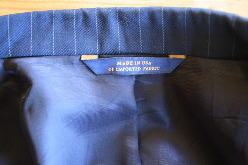 Saco Brooks Brothers Talla 40l Hecho En Usa Azul 40l (Usado)