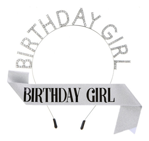 (d) Diadema Para Niña Cumpleañera, Brillante, Accesorio Foto