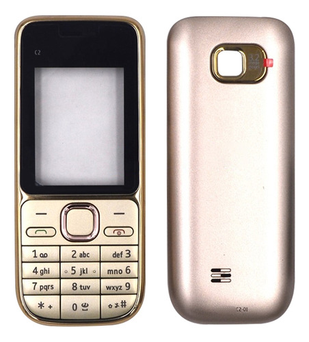 Tampa De Caixa Completa Dourada Para Nokia C2-01