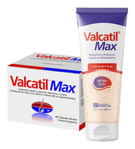 Valcatil Max X 60 Caps + Valcatil Shampoo X 150 Ml Combo