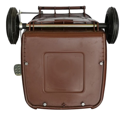 Bote 240 L Con Ruedas Y Pedal Color Marrón