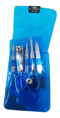 Estuche Kit Manicure Pedicure Uñas De 6 Pzs Fluorecente Lobo