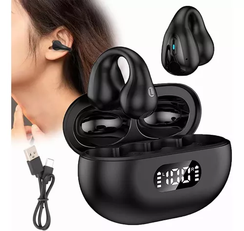 Audífonos Bluetooth Inalámbricos Malubero De Conducción Ósea Color Negro