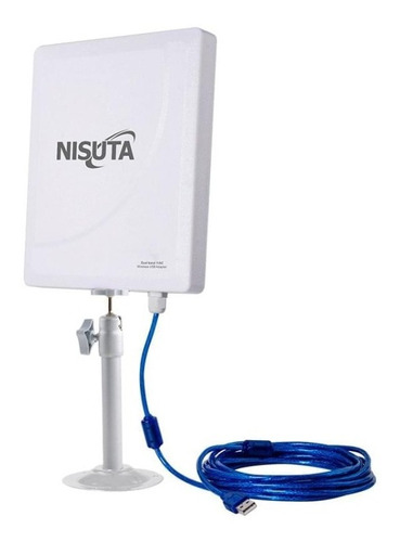 Imagen 1 de 7 de Antena Nisuta Wi-fi Usb Dual Band Cable 9,5m 12dbi Exterior 
