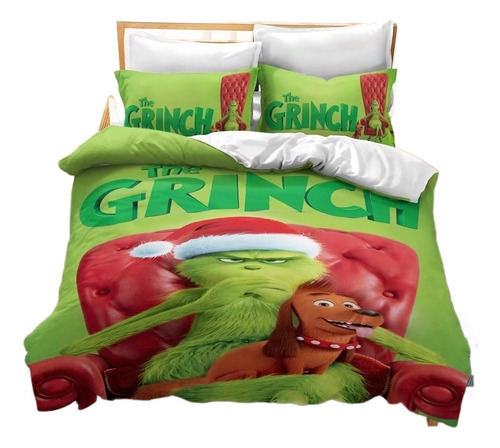 . Conjunto De Cama Com Capa De Edredom Grande Grinch E Max