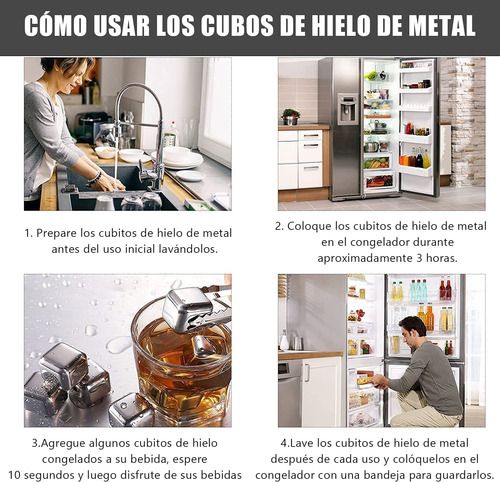 Cubitos De Hielo De Acero Inoxidable 304 Reutilizables