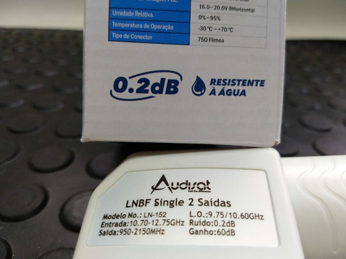 Lnb Ku Duplo De Alto Ganho 60db 0,2 Db Receptor Full Hd 4k