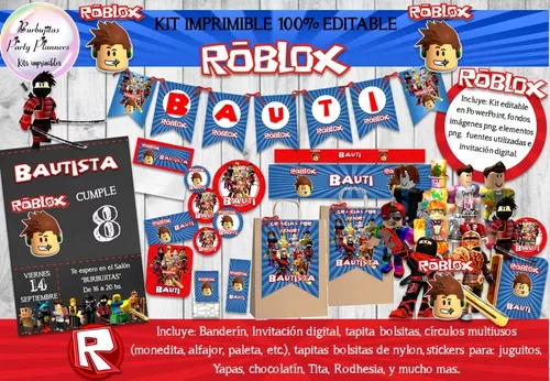 Kit Imprimible Letras 3d Editables + Pdf De Roblox