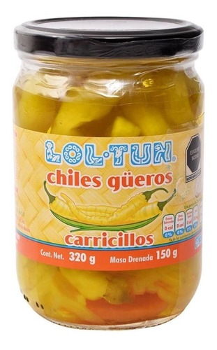 Chiles Güeros Lol Tun Carricillos 320 Gr, 8 Piezas 