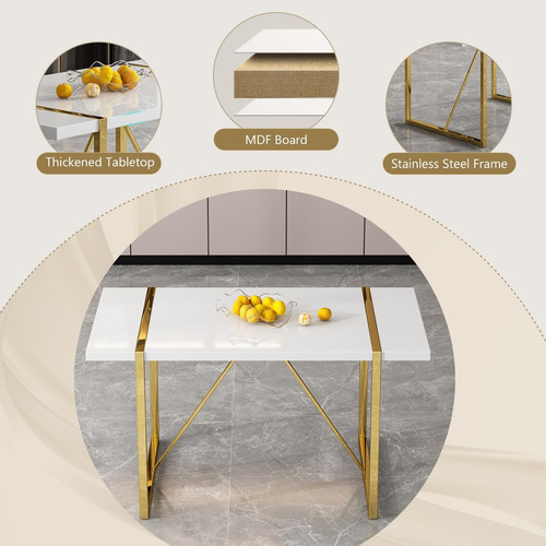 Juego De Mesa De Comedor Moderna De 55 Pulgadas Para 6 Mesa