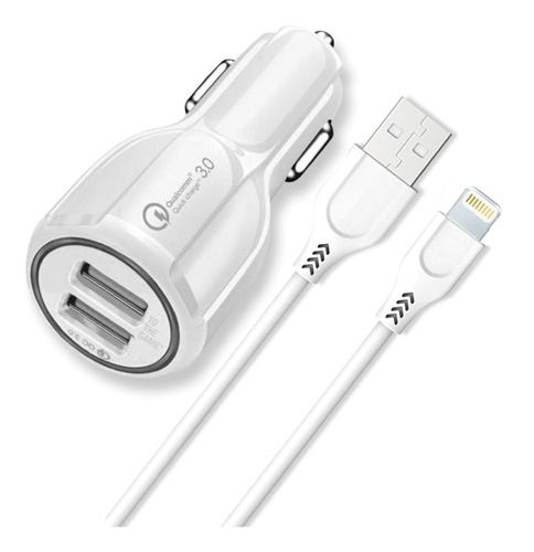 Imagen 1 de 6 de Cargador Auto Ultra Rápido Para iPhone 6 7 8 Plus Xr Xs 11