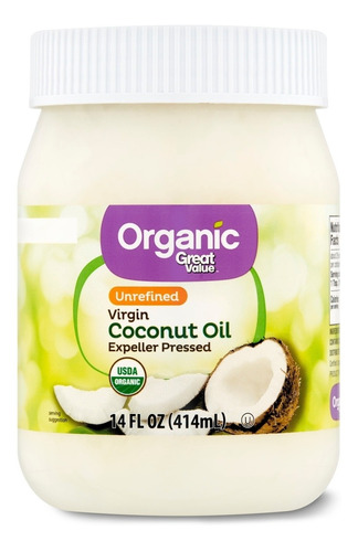 Organic Great Value Aceite De Coco Orgánico Virgen 414ml 