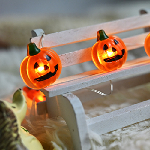 Serie De Luces 1m 10led Decoracion Halloween Calabazas